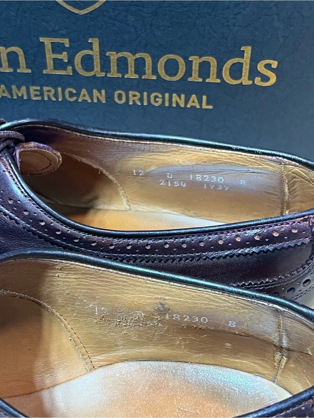 Allen Edmonds Strand Rutland Cap Toe Oxfords Custom #8 Burgundy Dye Sz 12D 🇺🇸